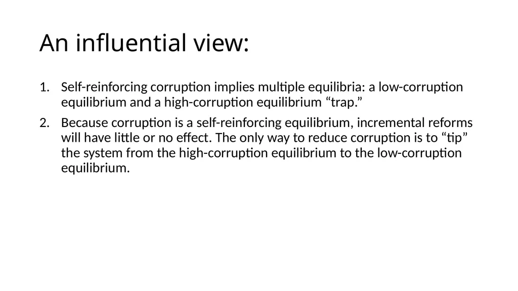 Corruption as a Self-Reinforcing “Trap”: - slide 15 of 45