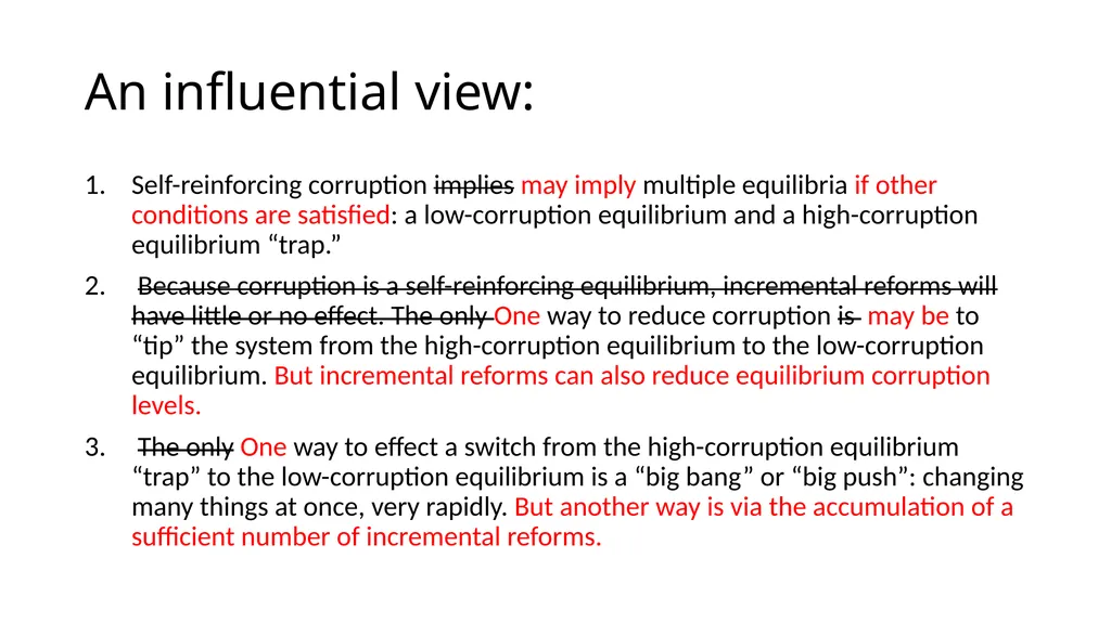 Corruption as a Self-Reinforcing “Trap”: - slide 40 of 45