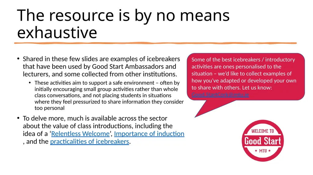 Icebreakers…or… …Conversation starters - slide 3 of 15