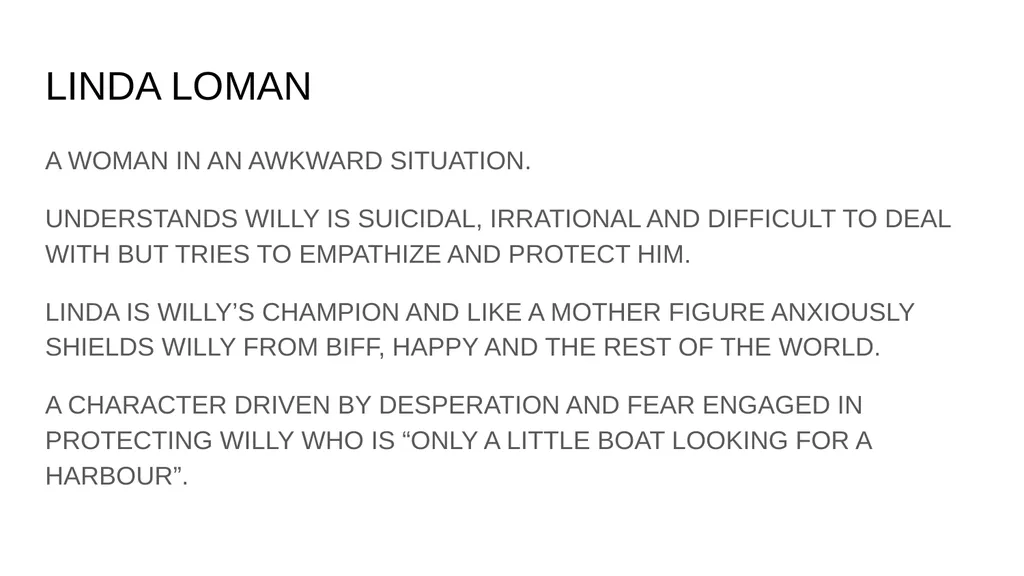 THE LOMAN FAMILY CHARACTERS LIVING IN A - slide 7 of 9