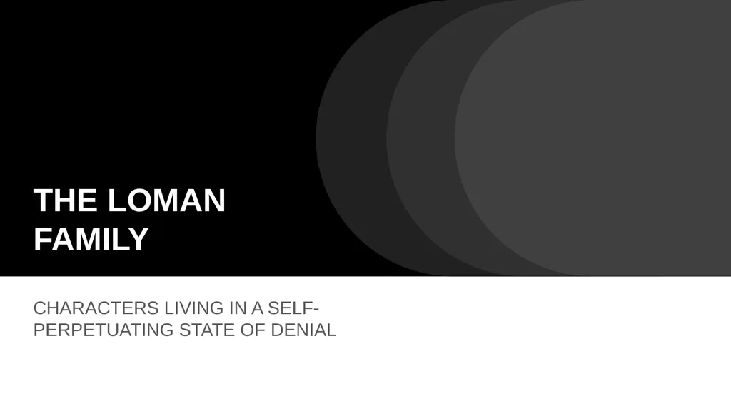 THE LOMAN FAMILY CHARACTERS LIVING IN A - slide 1 of 9