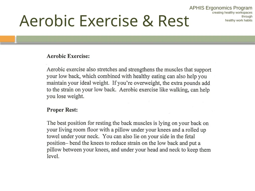 APHIS ERGONOMICS PROGRAM DRIVING Ergonomics - slide 57 of 62