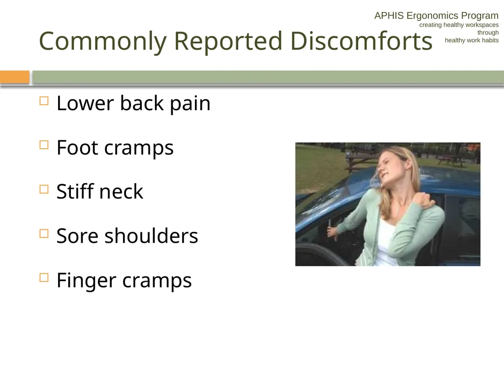 APHIS ERGONOMICS PROGRAM DRIVING Ergonomics - slide 12 of 62