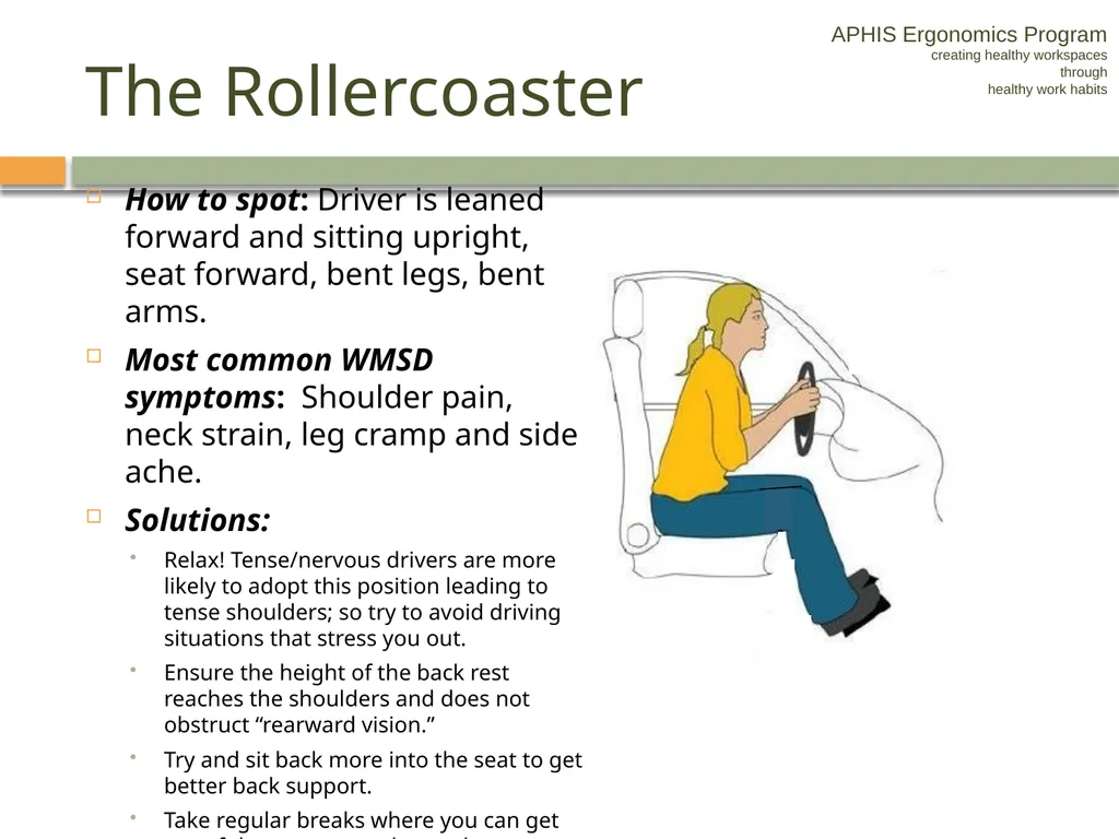 APHIS ERGONOMICS PROGRAM DRIVING Ergonomics - slide 20 of 62