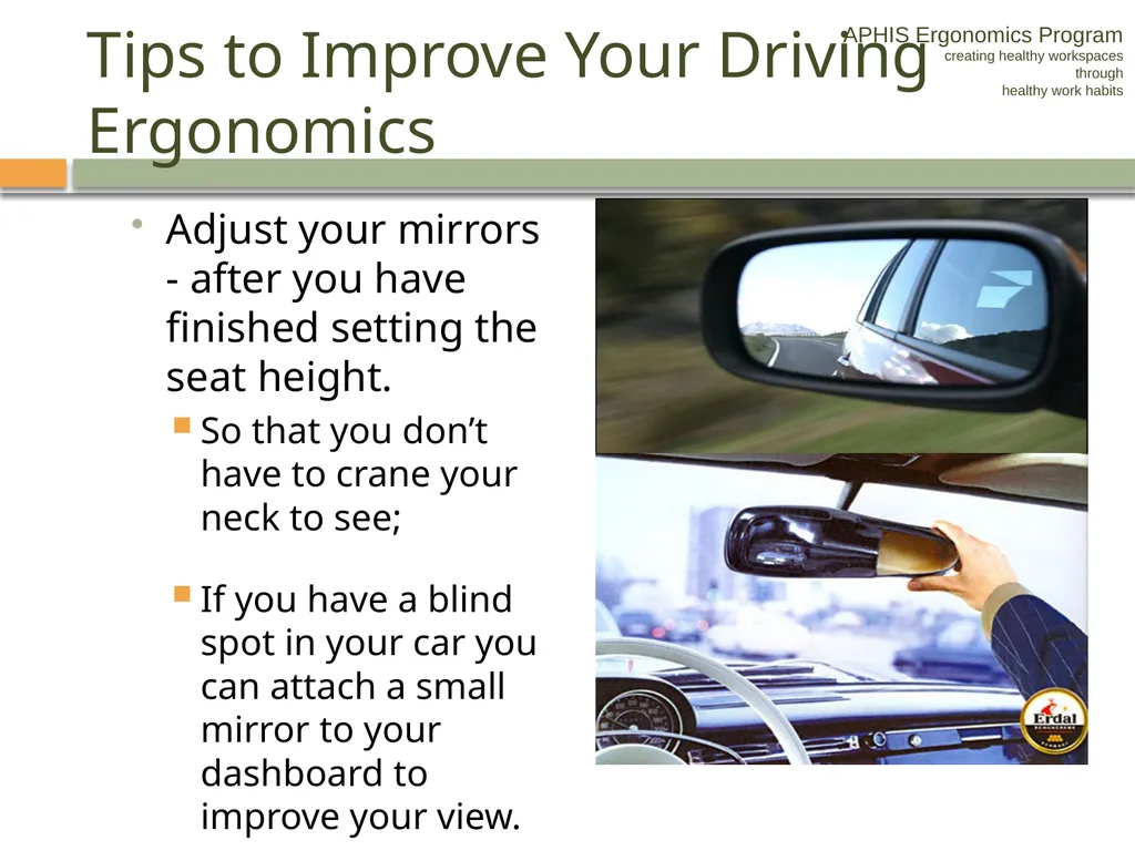 APHIS ERGONOMICS PROGRAM DRIVING Ergonomics - slide 37 of 62