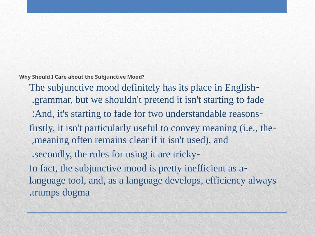 The Importance of Subjunctive Mood By Asst.Prof. - slide 2 of 5