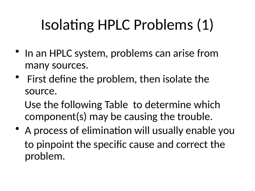 HPLC Troubleshooting Guide Sigma Aldrich Bulletin - slide 2 of 45