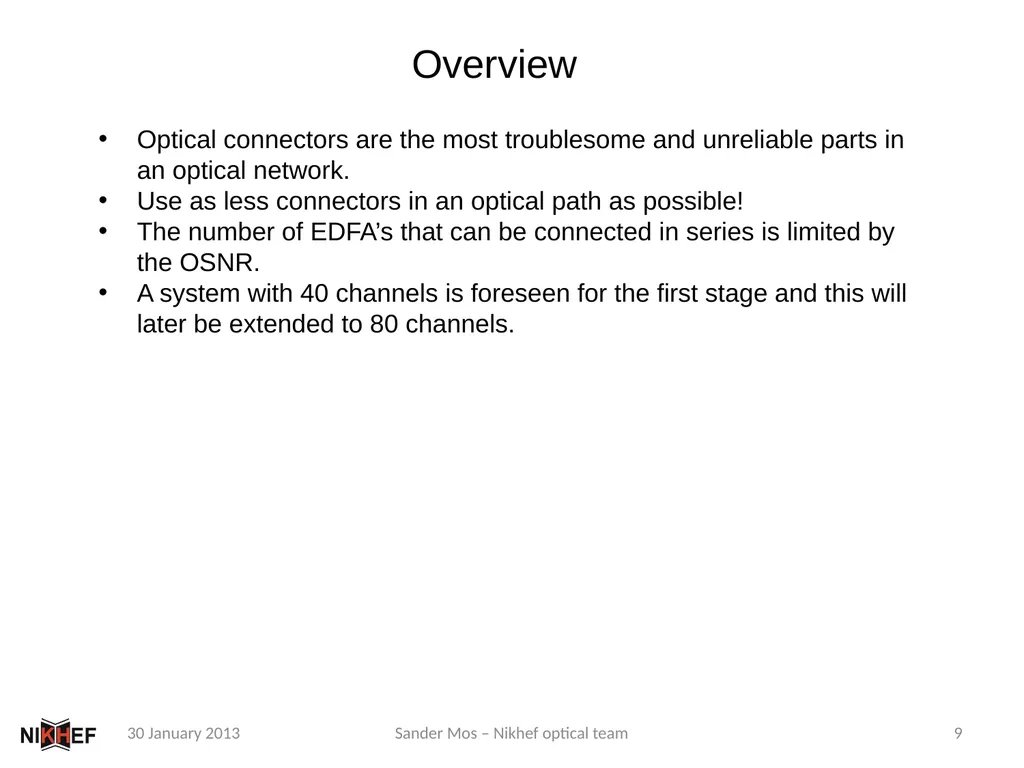 Global overview of the Optical Network for KM3Net - slide 9 of 9