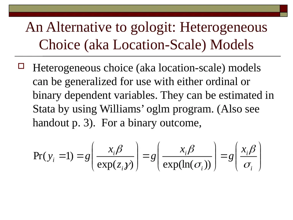 Interpreting and using heterogeneous choice & - slide 29 of 38