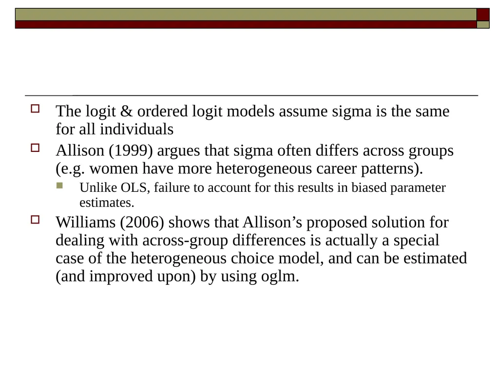 Interpreting and using heterogeneous choice & - slide 30 of 38