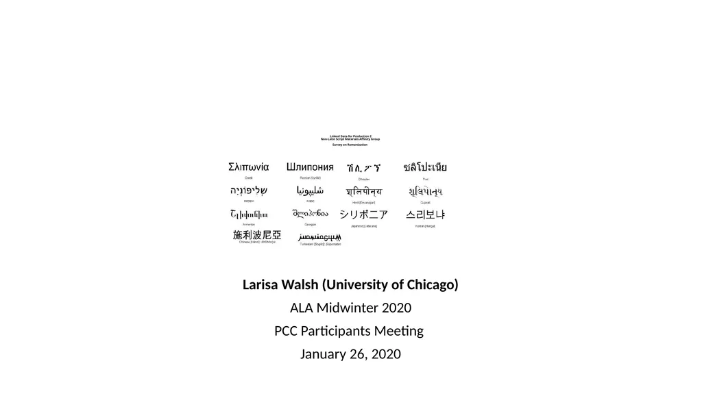 Linked Data for Production 2 Non-Latin Script - slide 1 of 23