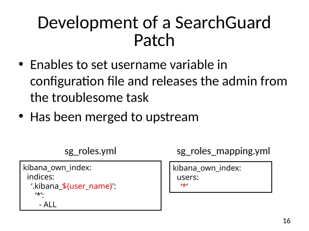 A solution for secure use of Kibana and - slide 16 of 23