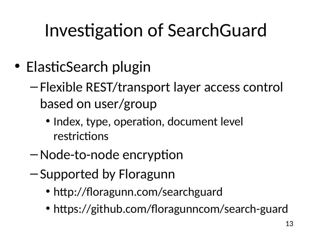 A solution for secure use of Kibana and - slide 13 of 23