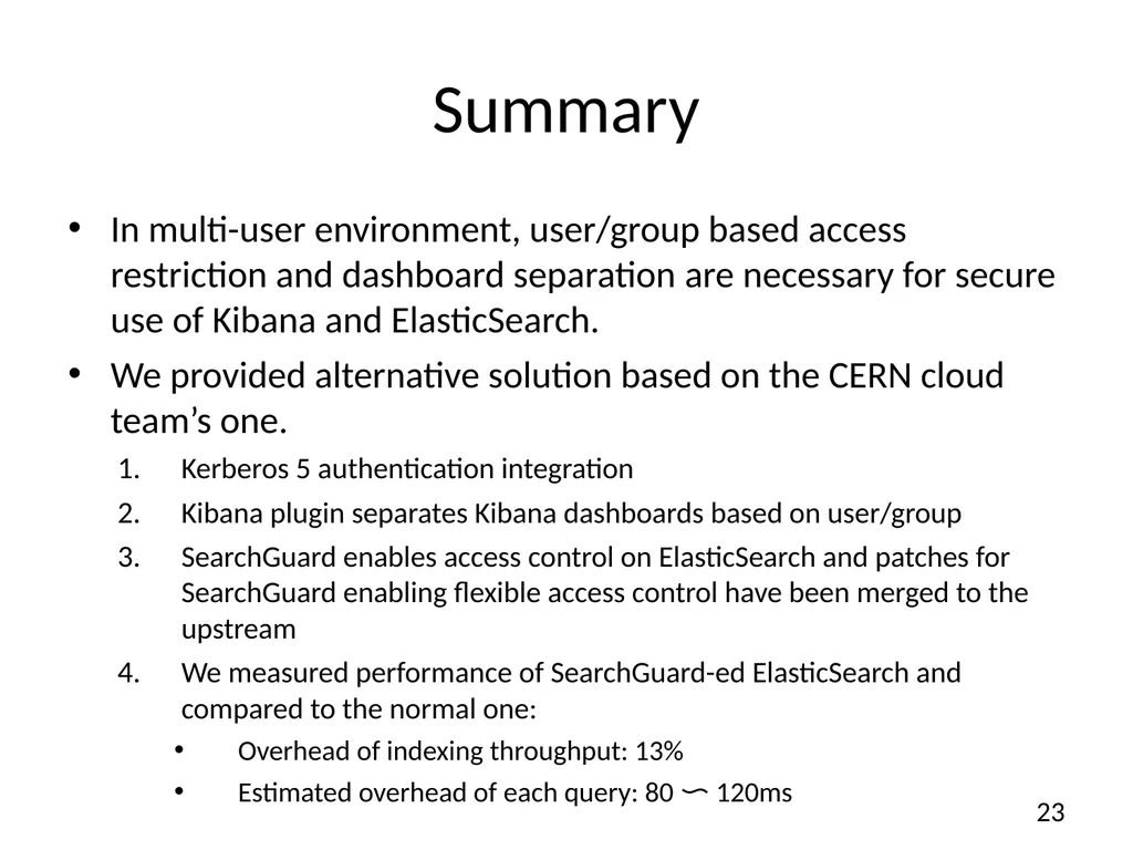 A solution for secure use of Kibana and - slide 23 of 23