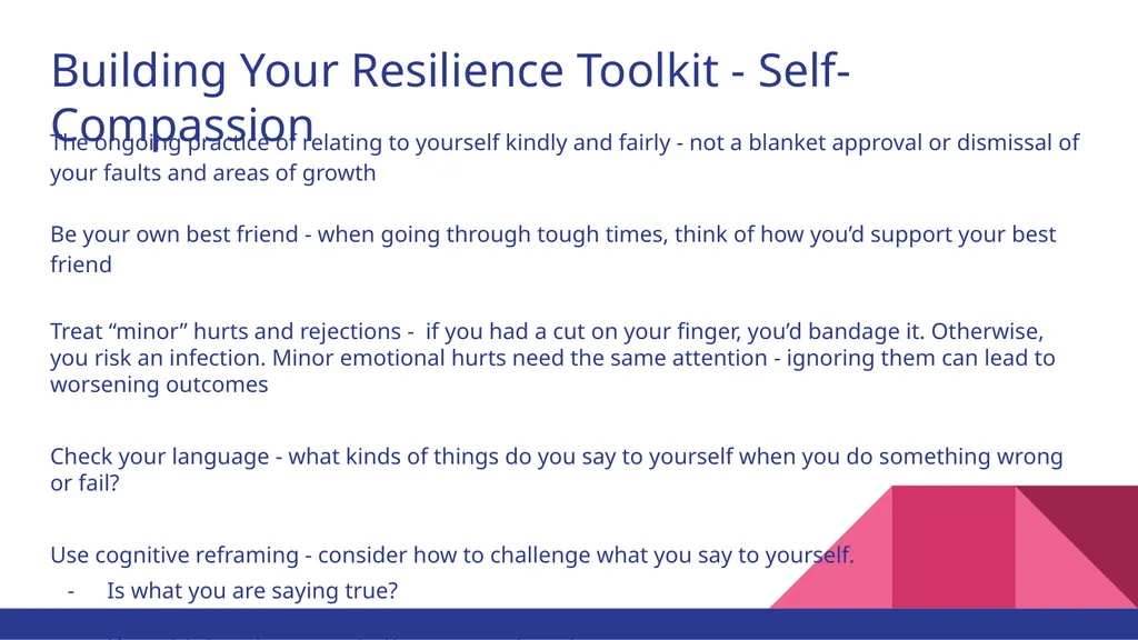 Self-Care: Building Your Resilience Toolkit - slide 11 of 13