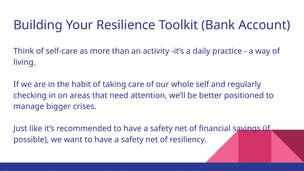Self-Care: Building Your Resilience Toolkit - slide 6 of 13