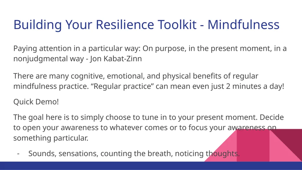 Self-Care: Building Your Resilience Toolkit - slide 9 of 13