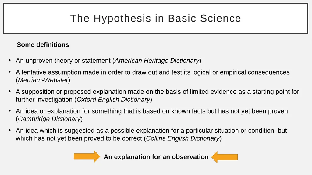 The Basic Science Hypothesis What It Is and How to - slide 12 of 61