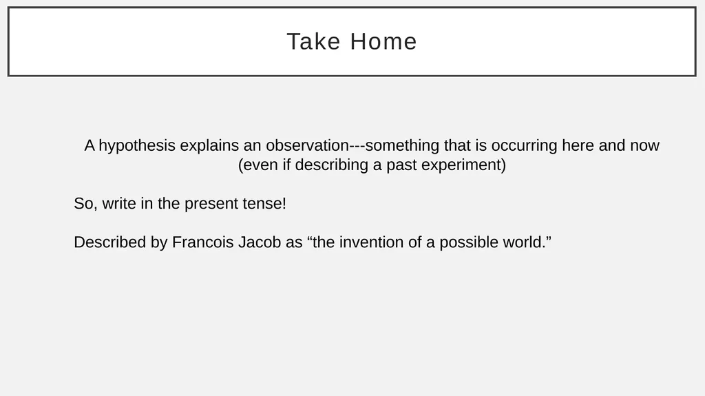 The Basic Science Hypothesis What It Is and How to - slide 40 of 61