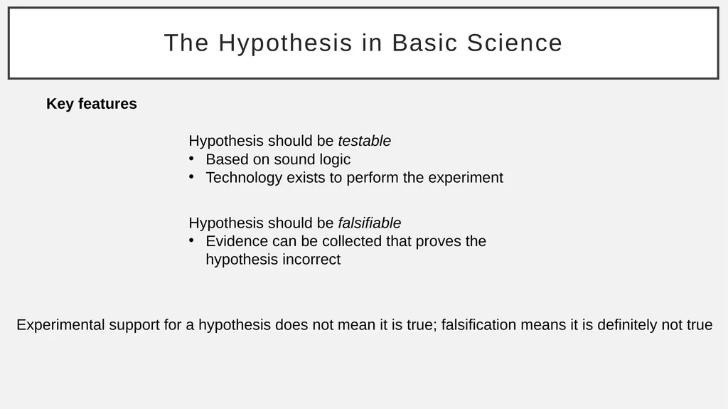 The Basic Science Hypothesis What It Is and How to - slide 13 of 61
