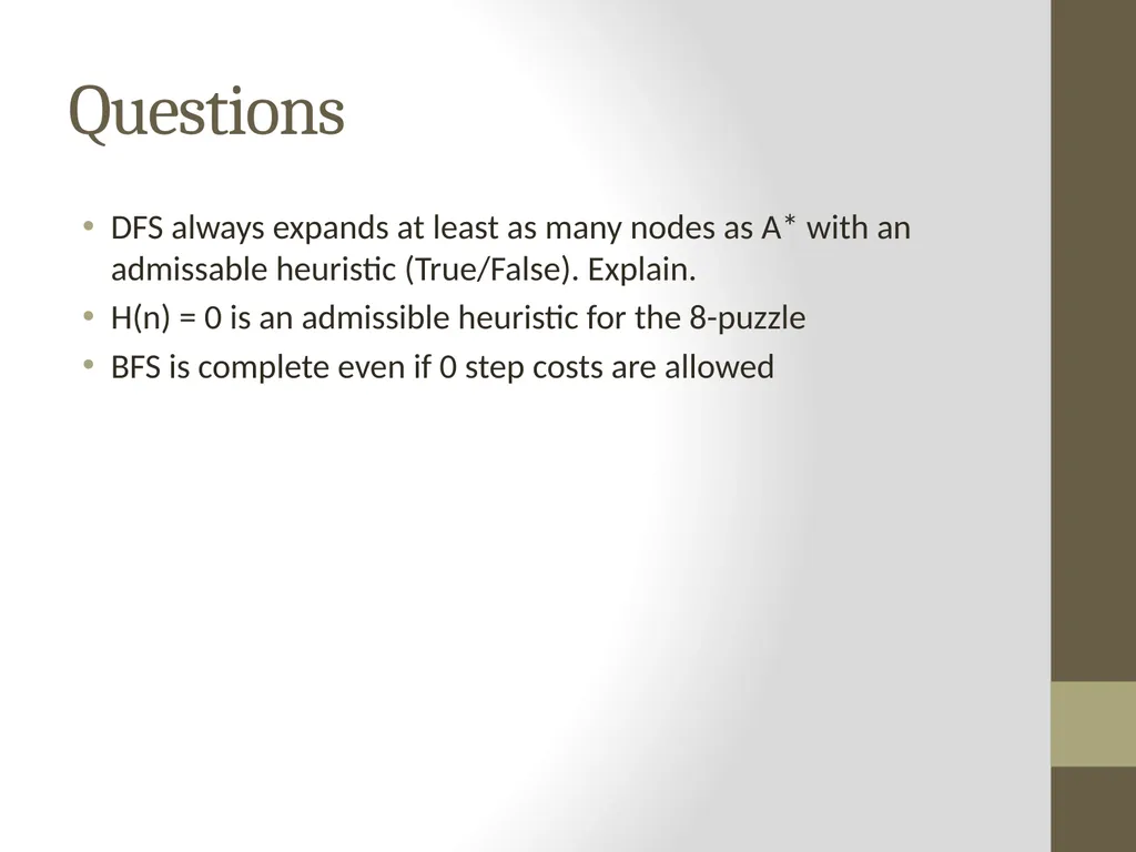 Artificial Intelligence CS482, CS682, MW 1 – 2:15, - slide 27 of 28