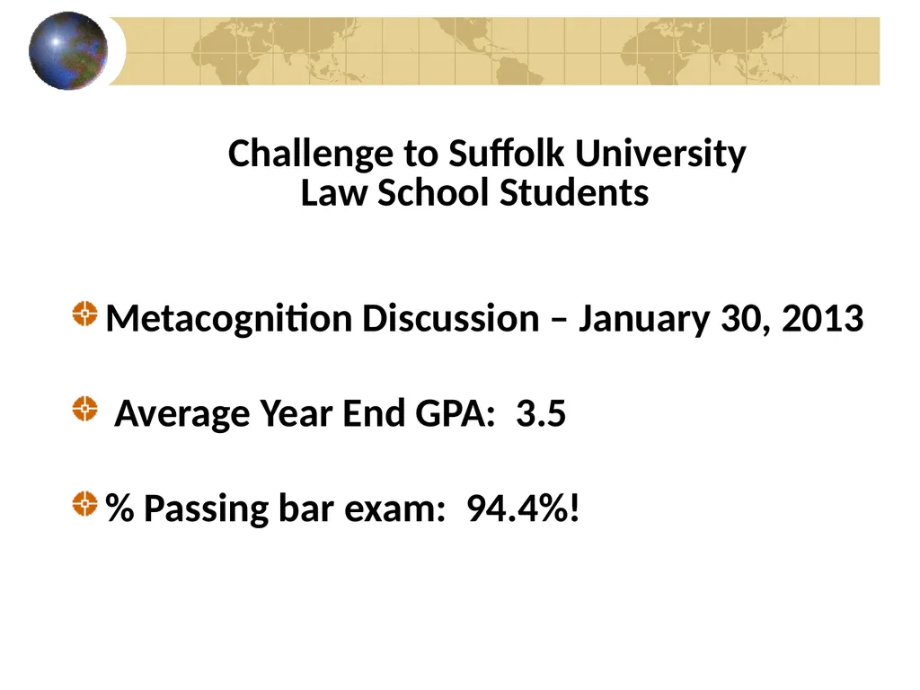 Acing Courses and Law School Exams: Metacognition - slide 53 of 56