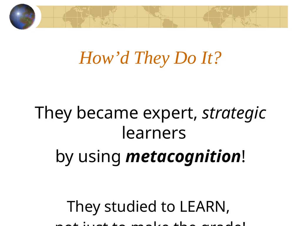 Acing Courses and Law School Exams: Metacognition - slide 9 of 56