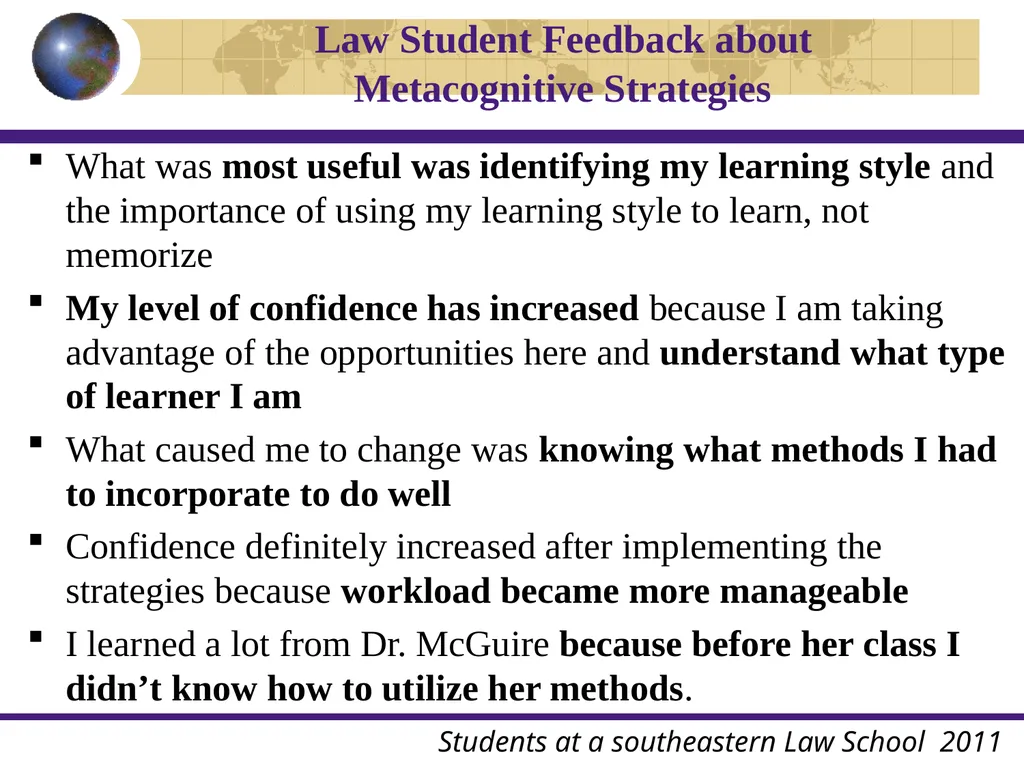 Acing Courses and Law School Exams: Metacognition - slide 52 of 56