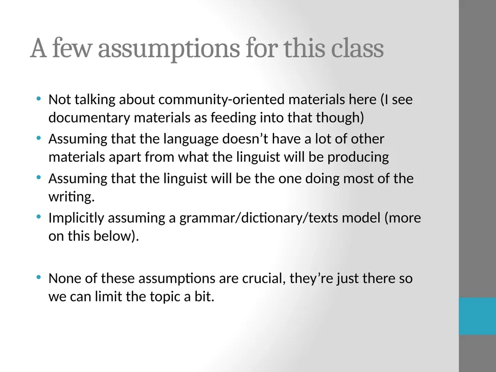 Tools for Language Documentation Claire Bowern - slide 6 of 31