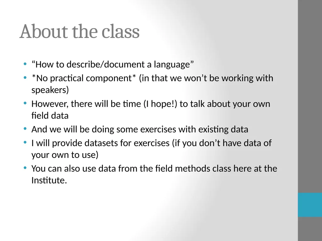Tools for Language Documentation Claire Bowern - slide 5 of 31