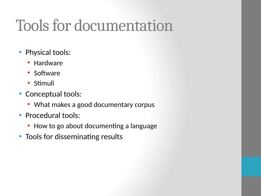 Tools for Language Documentation Claire Bowern - slide 3 of 31