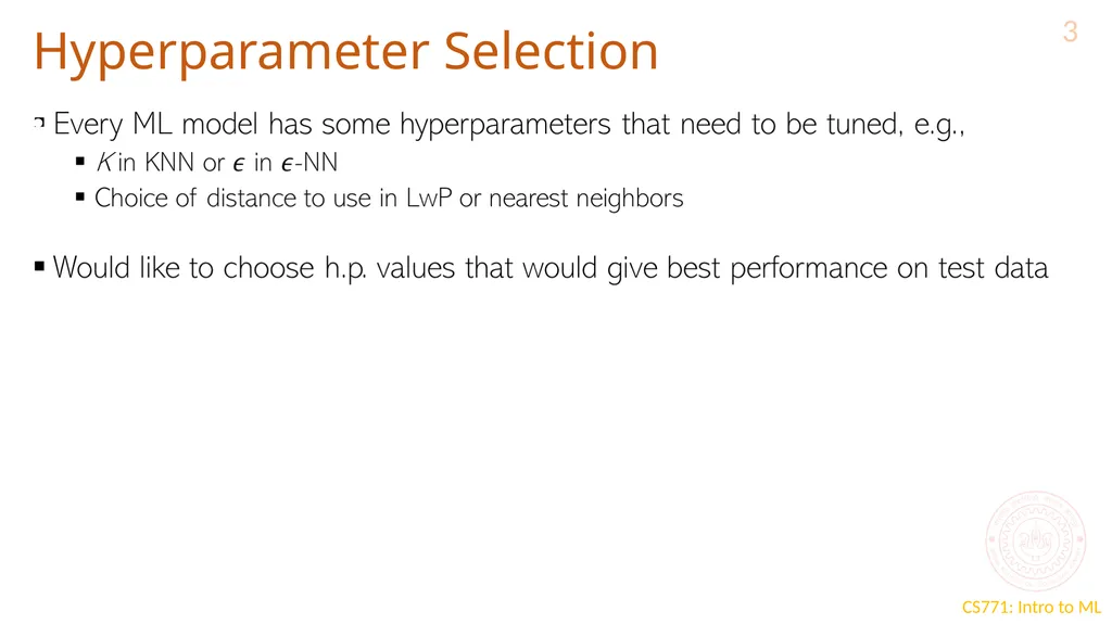 Sources of error CS771: Introduction to Machine - slide 3 of 13
