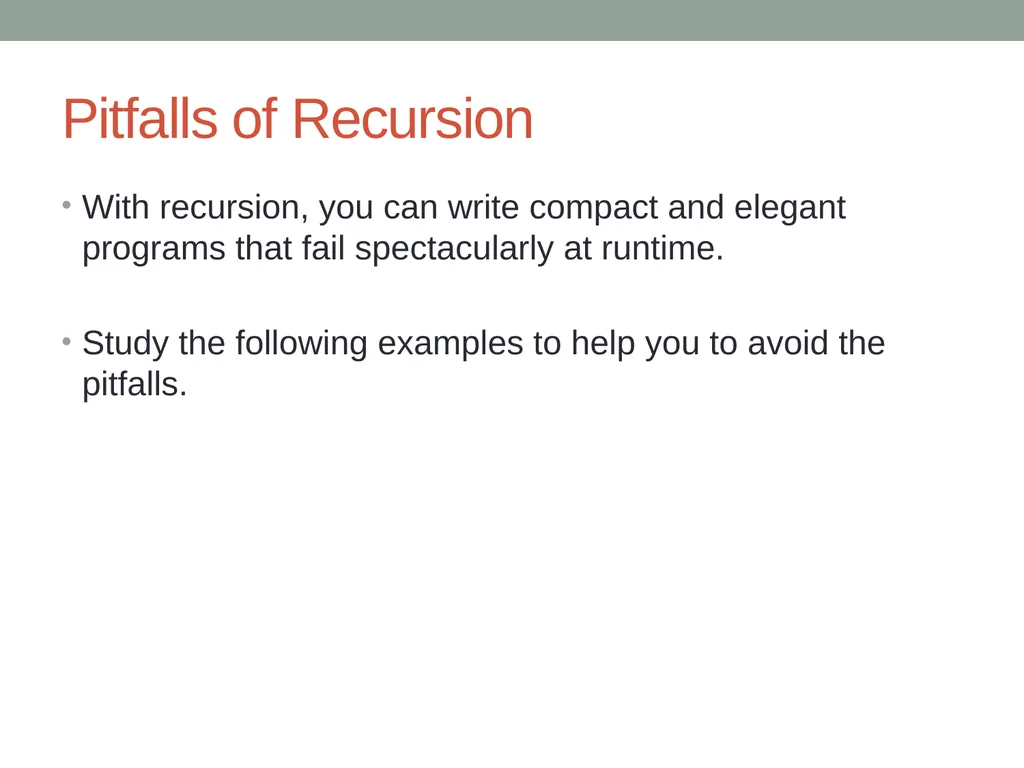 Recursion CITS1001 2 Scope of this lecture Concept - slide 33 of 40