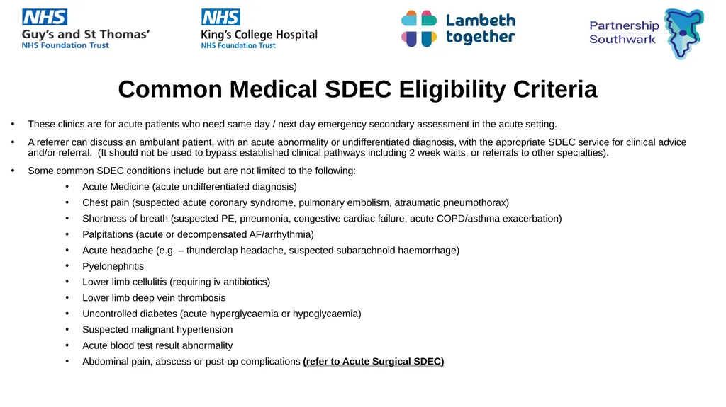Same Day Emergency Care (SDEC) King’s College - slide 6 of 6