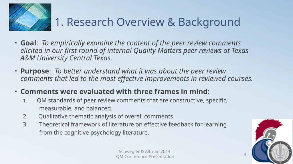 Research Analysis of Faculty Peer Review Comments - slide 3 of 50