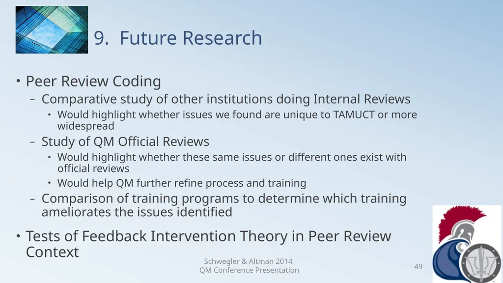 Research Analysis of Faculty Peer Review Comments - slide 49 of 50