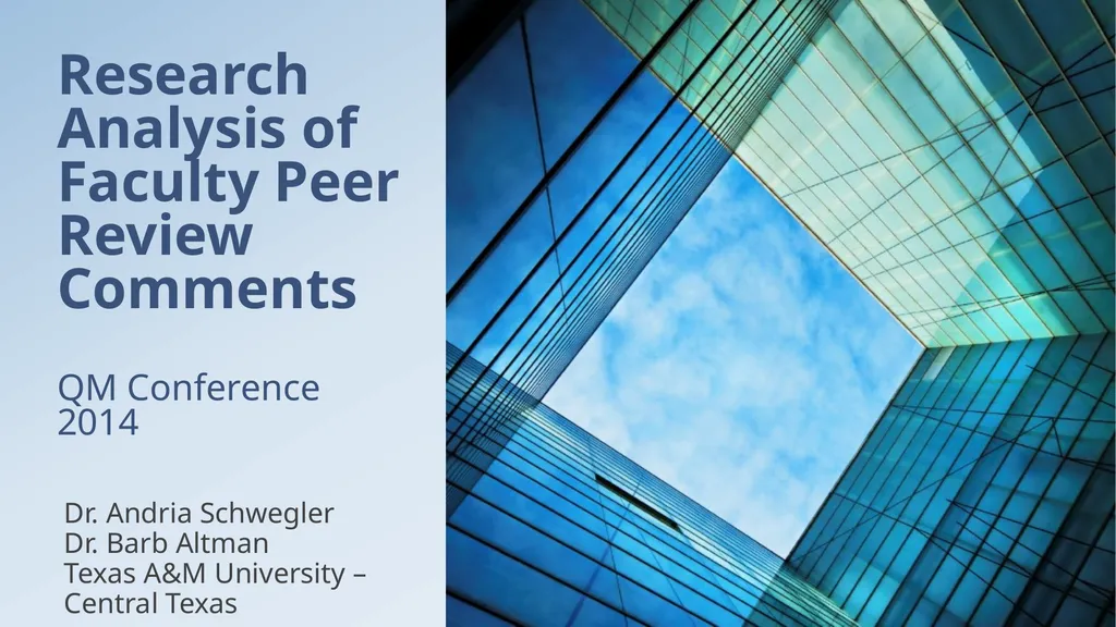 Research Analysis of Faculty Peer Review Comments - slide 1 of 50