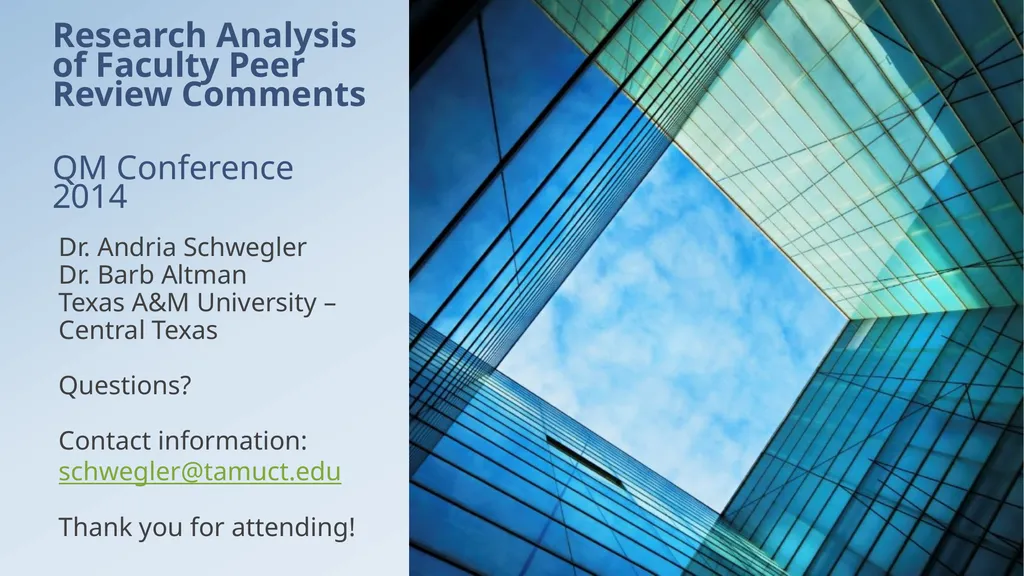 Research Analysis of Faculty Peer Review Comments - slide 50 of 50