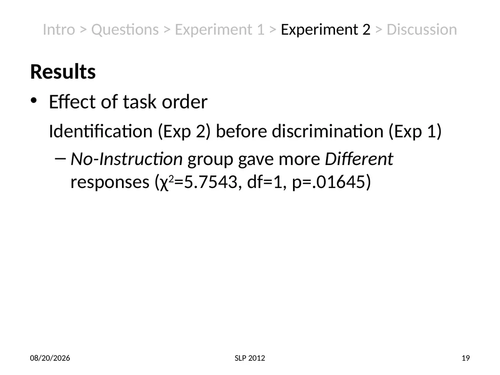 Perception of non-native contrast: Consonant - slide 19 of 23