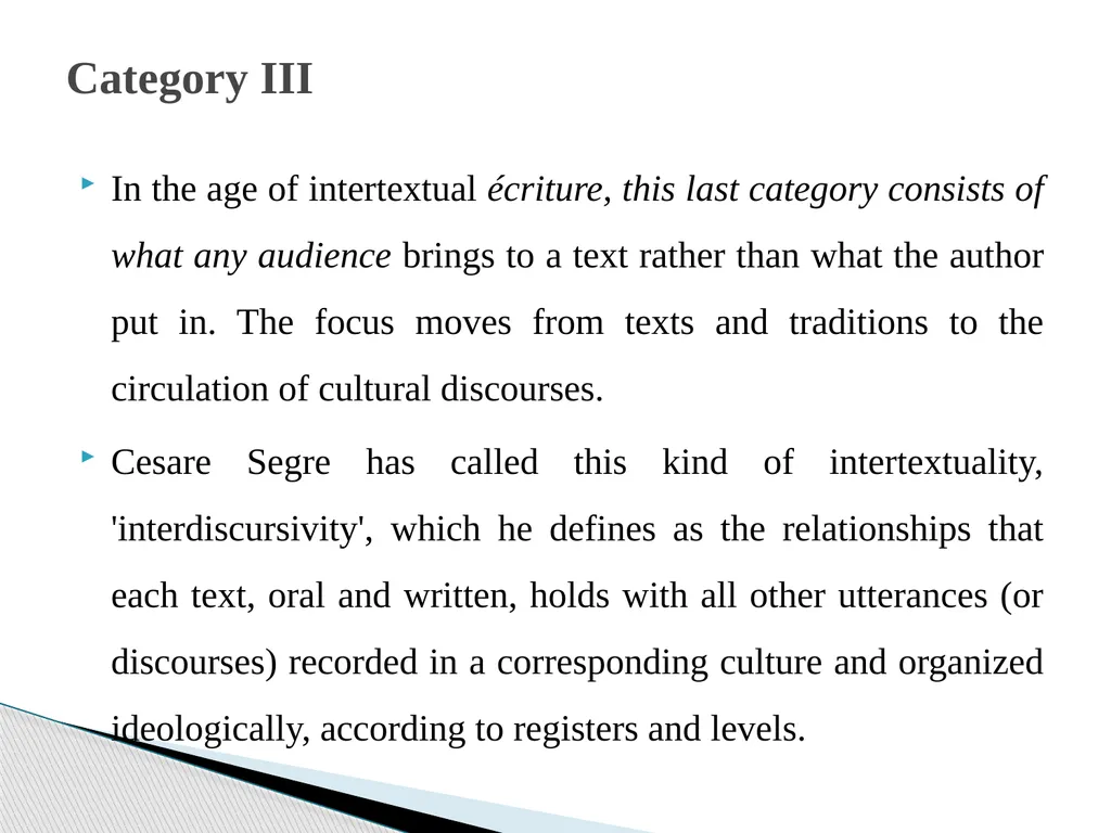 Seven types of intertextuality This article is a - slide 20 of 26