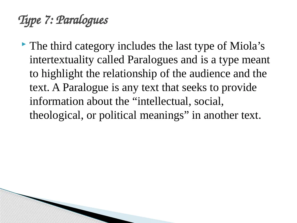 Seven types of intertextuality This article is a - slide 22 of 26