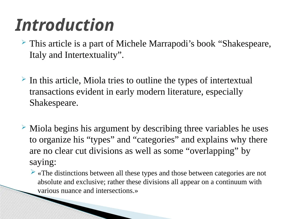 Seven types of intertextuality This article is a - slide 2 of 26