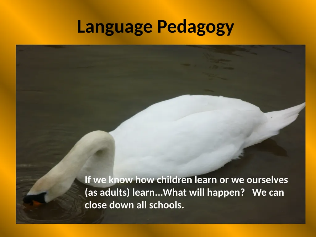 Language Pedagogy If we know how children learn or - slide 1 of 35