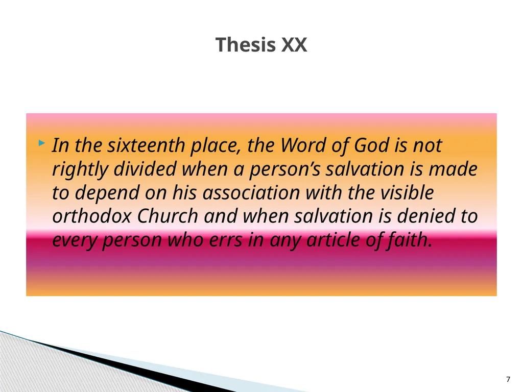 The Proper Distinction Between Law and Gospel by - slide 7 of 27