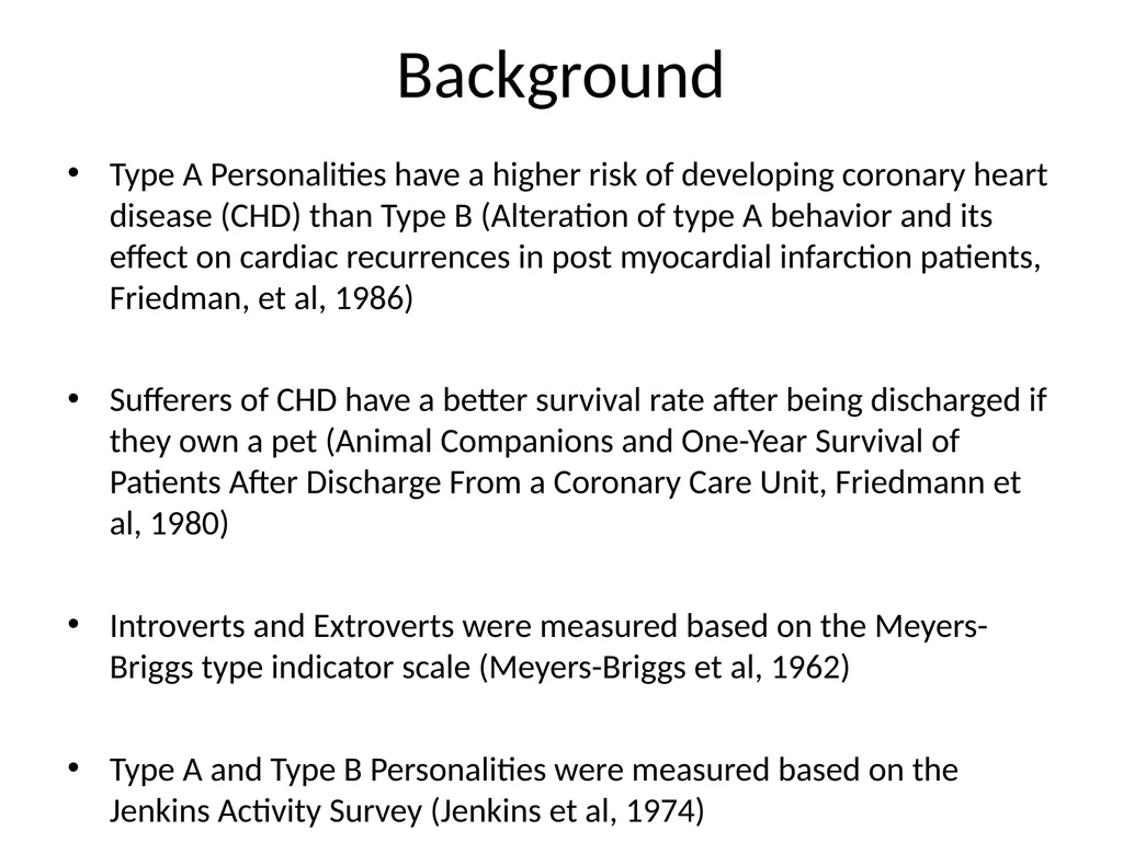 Personality Types and their Relation to Pet - slide 3 of 12