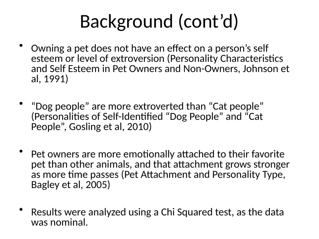 Personality Types and their Relation to Pet - slide 4 of 12