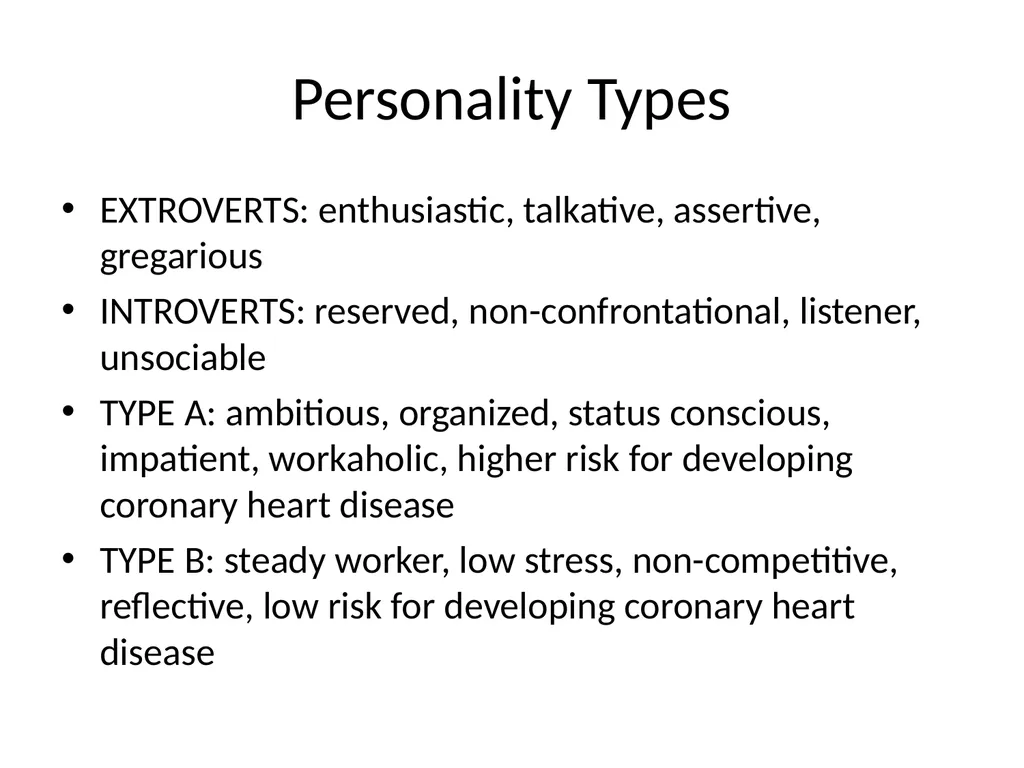 Personality Types and their Relation to Pet - slide 2 of 12
