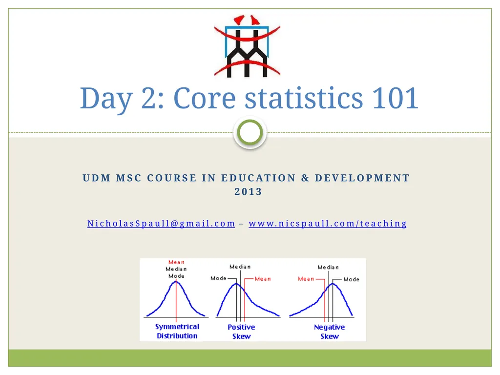 UDM Msc course in education & development 2013 - slide 1 of 32