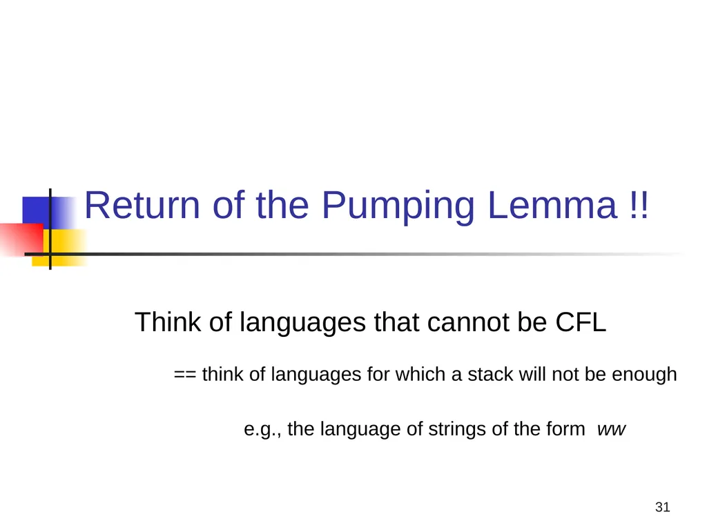 1 Properties of Context-free Languages Reading: - slide 31 of 62