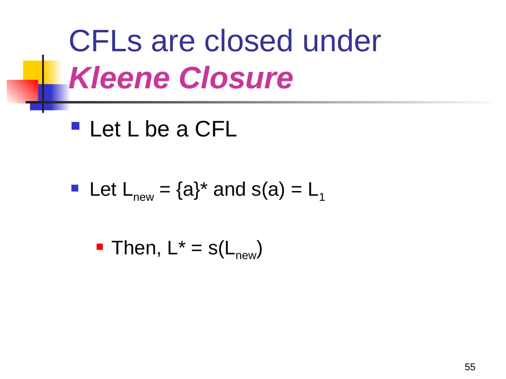 1 Properties of Context-free Languages Reading: - slide 55 of 62